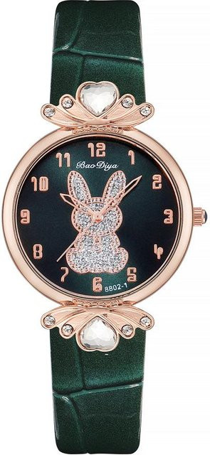 Global Finds Armbanduhr Digitaluhr, Quarz, Grün, Leder, Damen - Bild 1