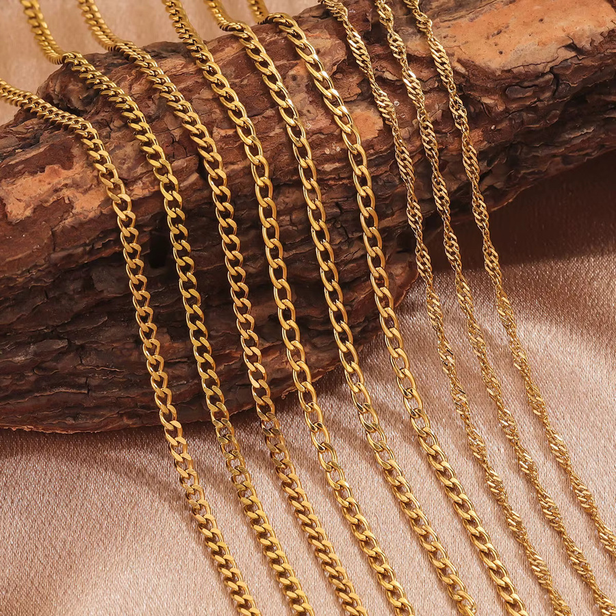 Kette Edelstahl, Gold, Unisex, 2 m - Bild 2