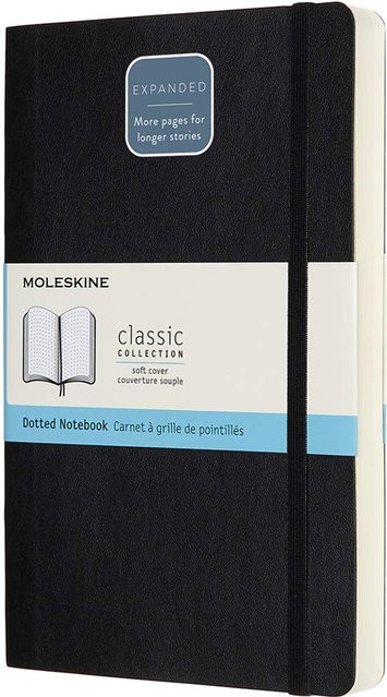 Moleskine Classic Expanded Notizbuch mit Punktmatrix, Softcover, Schwarz, B: 13 cm, H: 21 cm - Bild 1