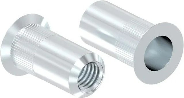 FeNau Blind-Einnietmutter aus Stahl, verzinkt, Farbe: Silber, M5, Bohrø: 7,0 mm, für Wandstärken: 0,5-3,0 mm - Bild 1