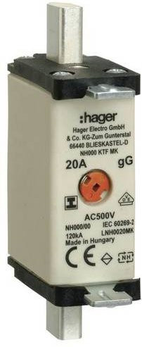 Hager NH-Sicherung LNH0020MK 20A, 3 Stück, Weiß - Bild 1