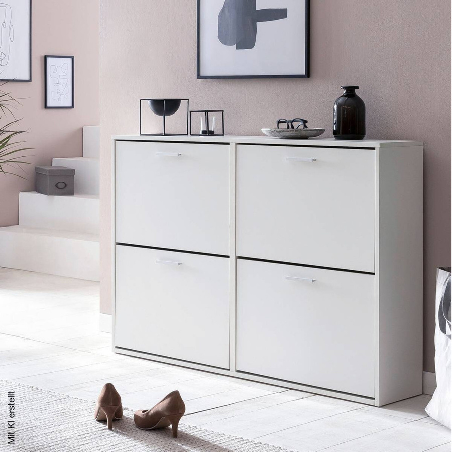 Wohnling Schuhschrank WL5.829 modern weiß matt B/H/T: 120 x 81 x 24 cm - Bild 2