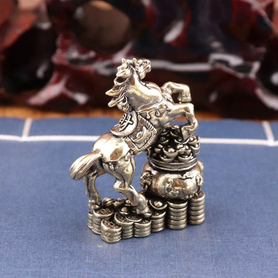 KITPIPI Pferde-Statue aus Metall als Desktop-Dekoration in Bronze und Gold - Bild 2