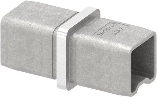FeNau Vierkantrohrverbinder V4A Gerade, Farbe: Silber, B/H: 25 x 25 mm, Wandstärke: 2 mm - Bild 1