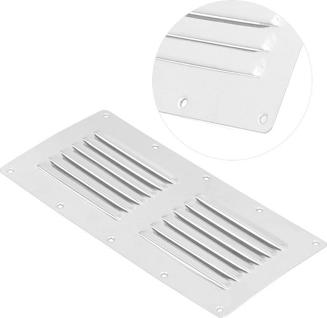 Koogeelife Lüftungsgitter aus Edelstahl in Silber für Yachten, Boote, Wohnmobile und Badezimmer, B: 23,1 cm x H: 11,5 cm - Bild 1