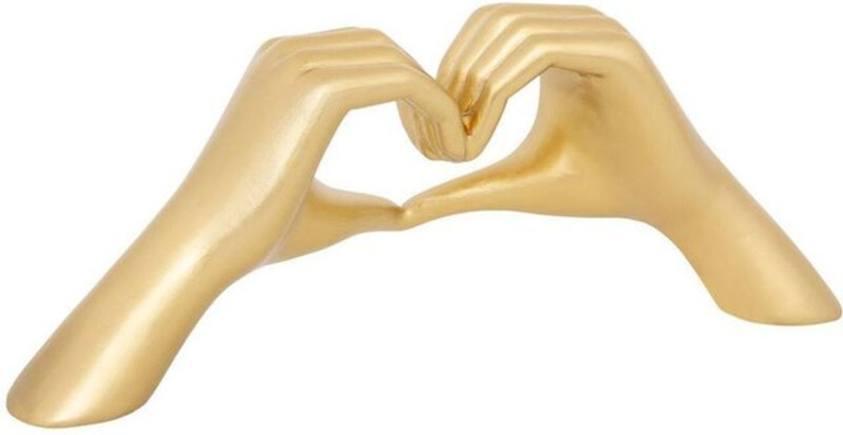 Atmosphera Tischdeko Herz Amy aus Kunstharz in Gold, Länge: 31 cm - Bild 1