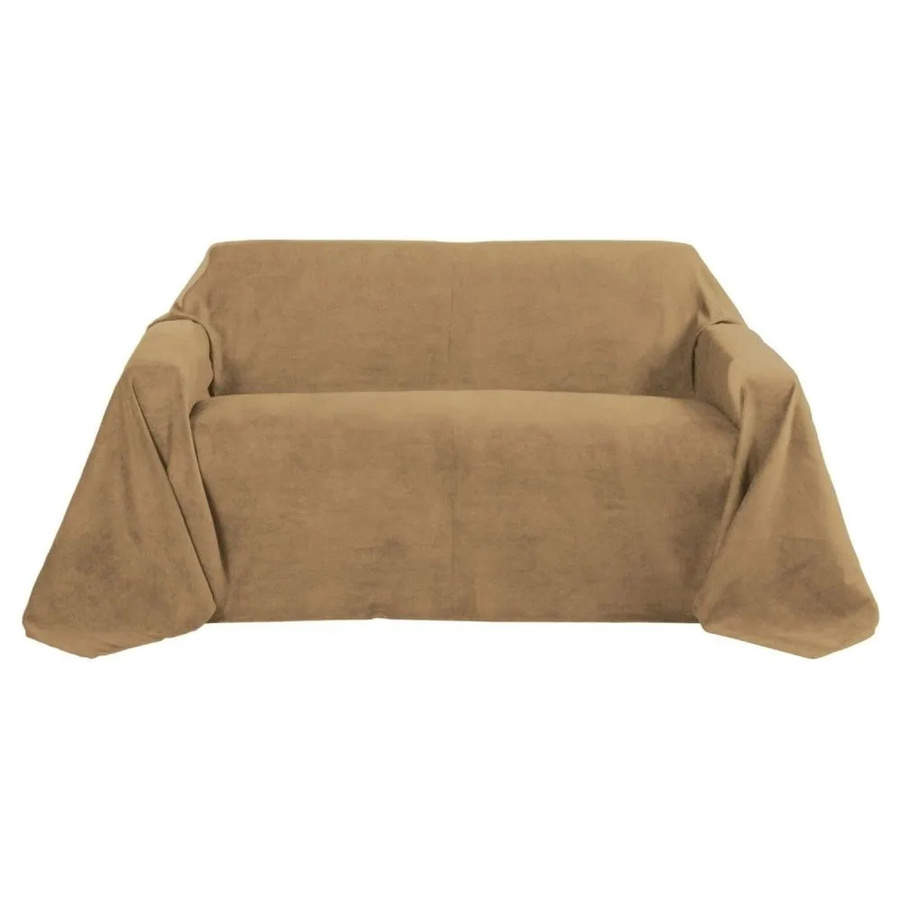 Beautissu Romantica Tagesdecke in Wildleder-Optik, Hellbraun, B/B: 210 x 280 cm - Bild 2