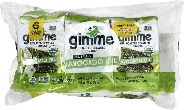 Rworld Essentials Geröstete Algen-Snacks Meersalz & Avocadoöl Bio 6 x 4,5 g - Bild 1