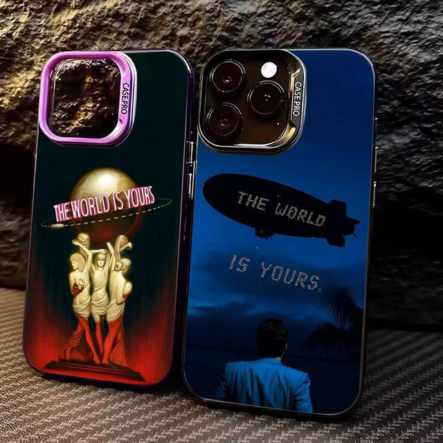 Handyhülle The World Is Yours S-Scarfaces mit bunter silberner Rückseite für iPhone 17 16 15 14 13 12 11 Pro Max Plus - Bild 1