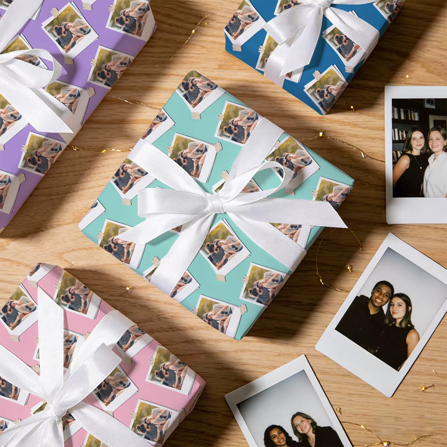 Joy-enlife Personalisierbares Geschenkpapier mit eigenem Foto in Bunt für Geburtstag, Hochzeit und Jubiläum, B/H: 29,7 x 39,0 cm - Bild 2