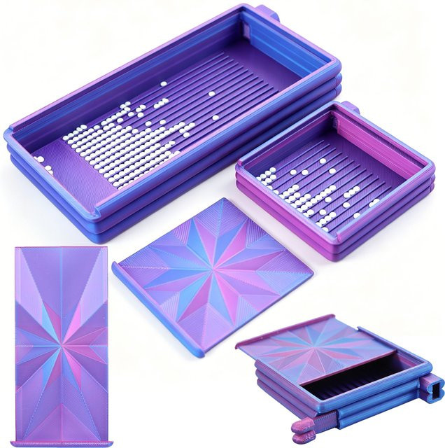 3-in-1 Diamantkunst-Aufbewahrungsbox mit Deckel in Pink aus Kunststoff für DIY-Bastelwerkzeuge - Bild 1