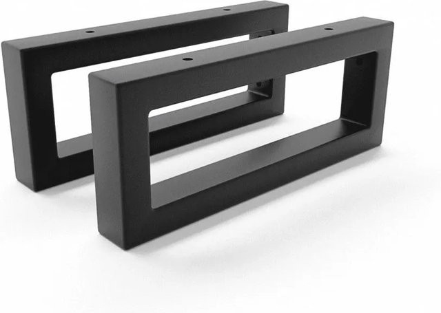 HEVVA Waschtischhalterung RHEIN 2er Set Schwarz Matt aus Stahl, Höhe: 10 cm, Tiefe: 25 cm - Bild 1