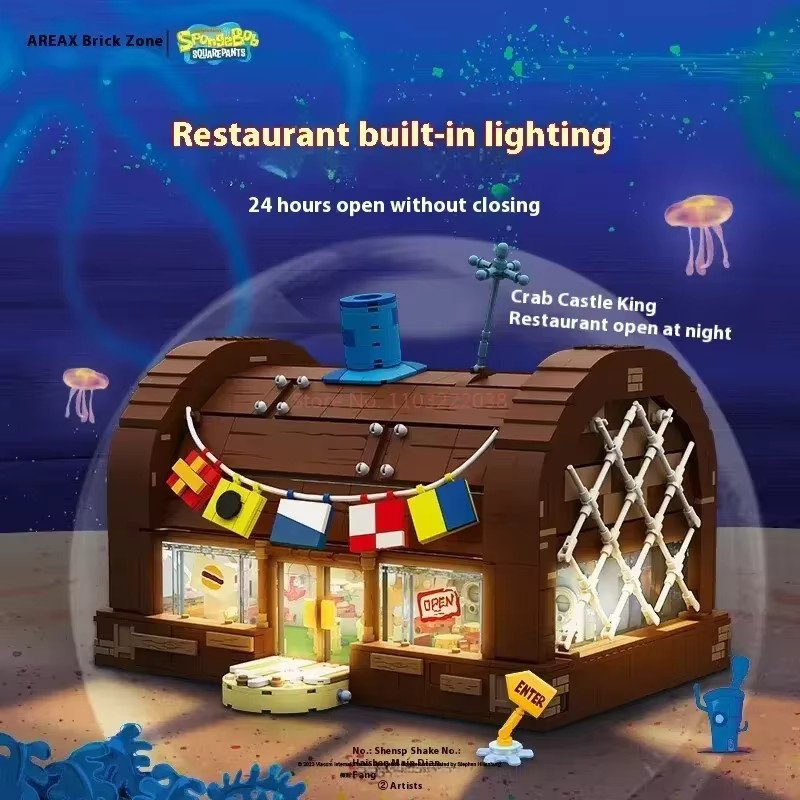 Area-X Spongebob Krusty Krab, Bausteine Set, Burger Restaurant Modell - Bild 4