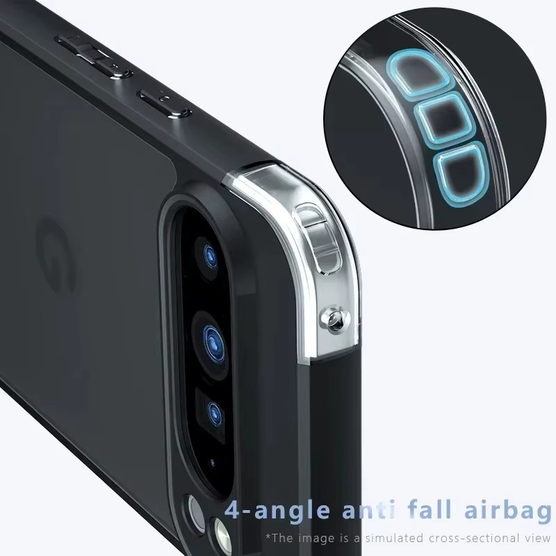 Robuste Hybrid-Schutzhülle für Google Pixel 10 9 11 Pro XL in Schwarz mit matter Hartschale - Bild 3