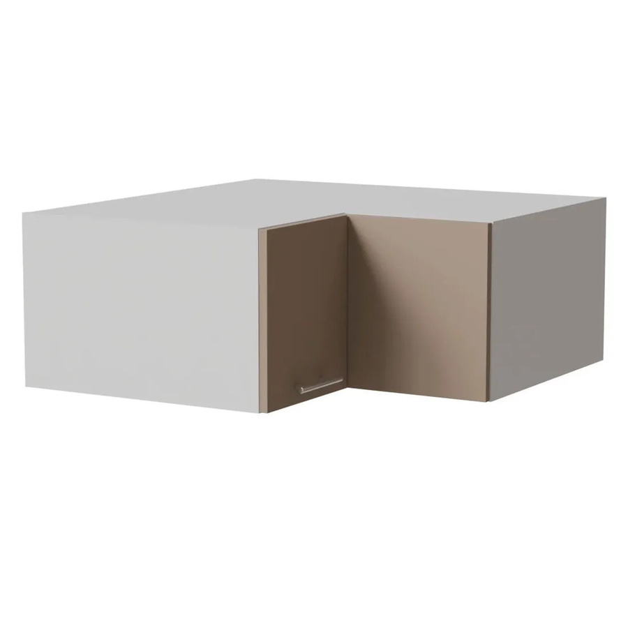 Feldmann-Wohnen Eckaufsatzschrank Brerra Küchenschrank in Weiß und Graubeige Matt, B/T/H: 90 x 36 x 90 cm - Bild 2