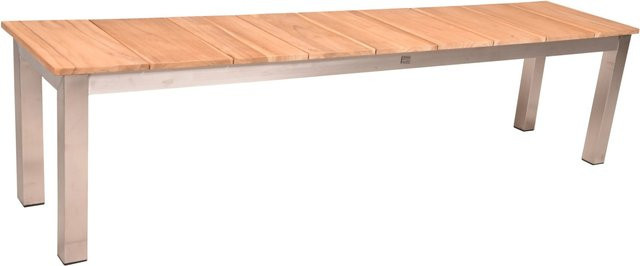 Garden Pleasure Bank Dallas Gartenbank aus Teak-Holz ohne Rückenlehne, Braun, B/T/H: 180 x 45 x 38 cm - Bild 1