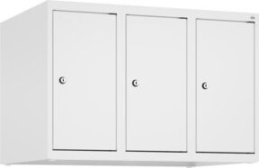 C+P Aufsatzschrank aus Stahl mit 3 Abteilen und Zylinderschlössern, Farbe: Weiß, B/T/H: 50 x 75 x 50 cm - Bild 1