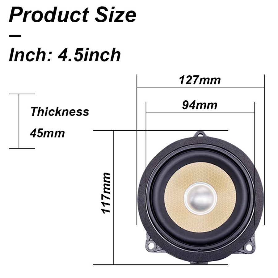 DWVVSL Mitteltonlautsprecher für BMW 3er F30, F10, F20, F23, G01, G20, G30, F48, 3GT und 4 in Schwarz, 4,5 Zoll Auto-Türlautsprecher für Mittelkonsole und Armaturenbrett - Bild 4
