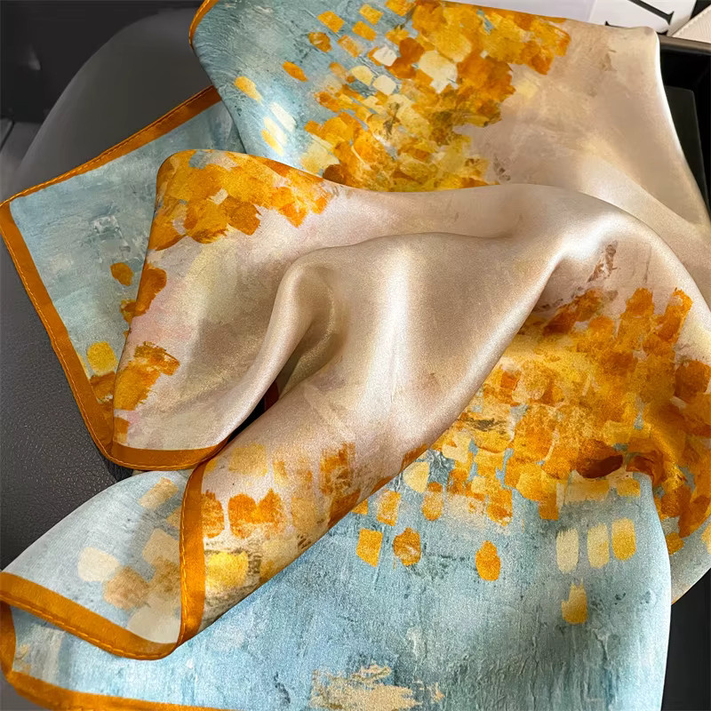 ZKVS Halstuch, quadratisch, Satin, Blumen, Damen - Bild 3