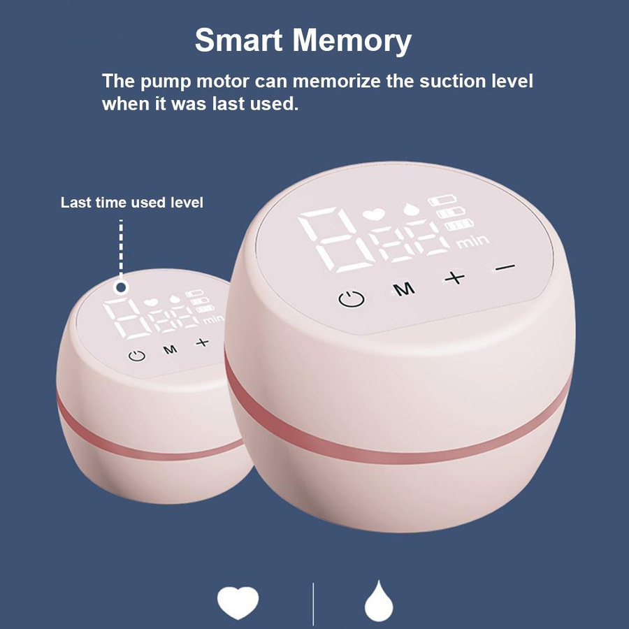 Igeteck Tragbare elektrische Milchpumpe mit LED-Bildschirm, Wearable Stillpumpe in Weiß - Bild 2