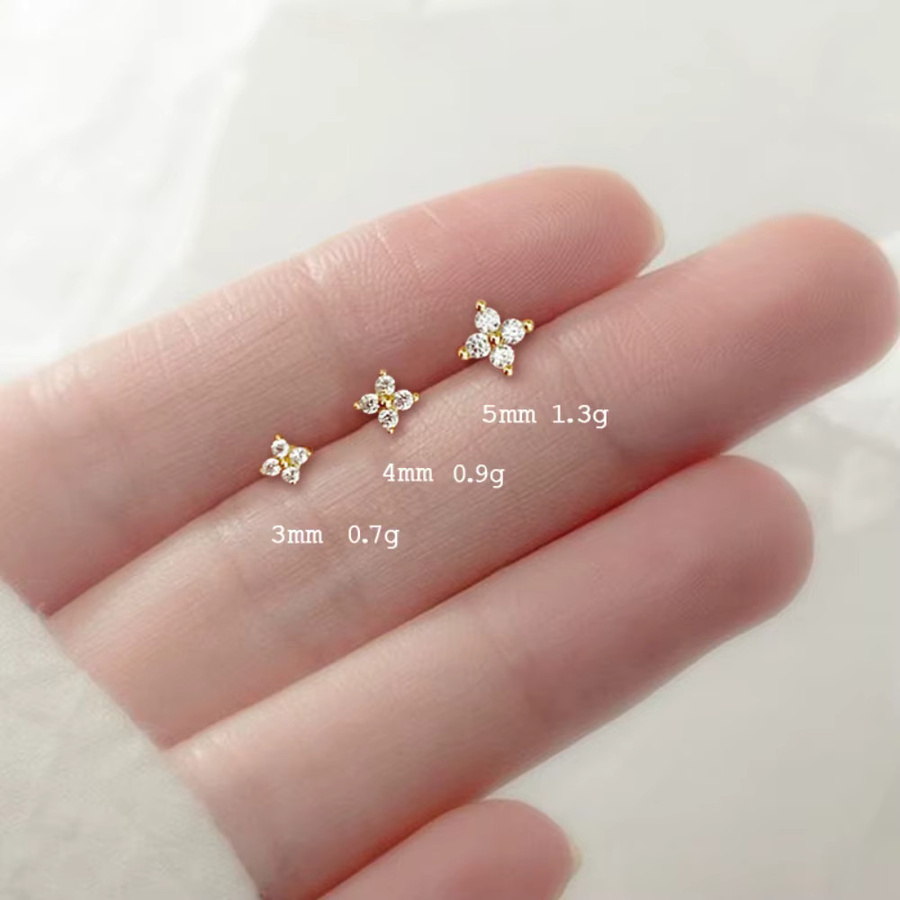 Mariasz Ohrstecker, Blume, Zirkonia, Gold, Damen - Bild 3