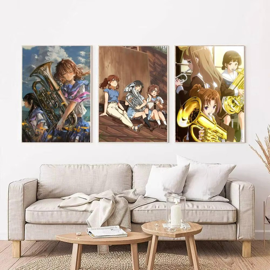 Wasserfestes Cartoon-Anime-Poster Sound-Euphonium in Mehrfarben, selbstklebend, Rechteckig, B/H: 15,0 x 15,0 cm - Bild 2