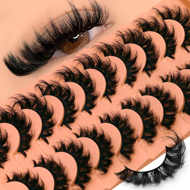 Lasvirey Falsche Wimpern, 3D-Faux-Nerzwimpern, Unisex - Bild 1