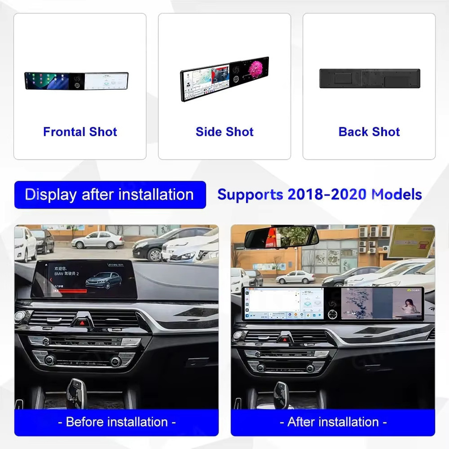 JY Dual-Screen Android Autoradio mit Carplay und GPS-Navigation für BMW 5er G30 G31 6er G32 2017-2019 in Schwarz mit 15,8 Zoll Display - Bild 2