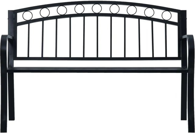 vidaXL Gartenbank Classic aus Stahl in Schwarz, Breite: 125 cm, Höhe: 84 cm, Tiefe: 53 cm - Bild 1