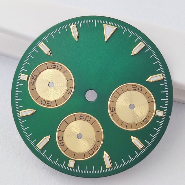Uhrenzubehör VK63-Zifferblatt, grün, Panda-Zifferblatt, 29 mm - Bild 1