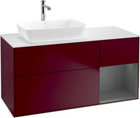 V&B Waschtischunterschrank Finion mit Wandbeleuchtung in Anthrazit lackiert, Breite: 120 cm, Tiefe: 50,1 cm, Höhe: 50,1 cm - Bild 1
