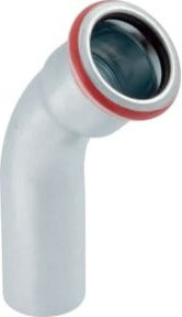 Geberit Mapress Bogen aus C-Stahl in Silber mit 45 Grad Winkel und d= 15mm - Bild 1