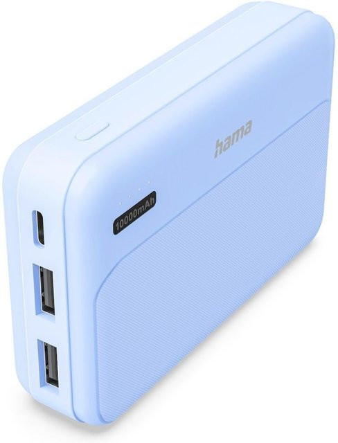 Hama Power Pack Pocket 10, 10000mAh Powerbank mit 2x USB-A Ausgängen, Blau - Bild 1