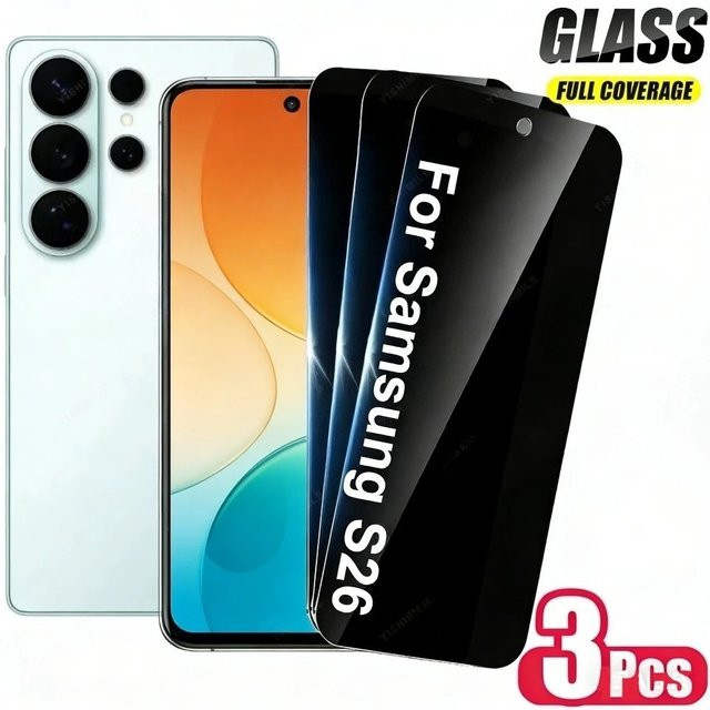 3er-Pack Anti-Spionage Panzerglas Displayschutz für Samsung Galaxy S26 S25 S24 S23 S22 S21 Ultra Plus Edge transparent und kratzfest - Bild 1