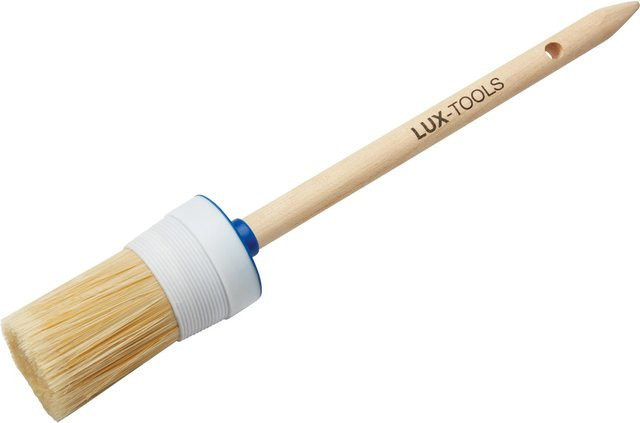 LUX-TOOLS Ringpinsel Größe 10 mit Synthetikborsten und Holzgriff für wasserbasierte und lösungsmittelbasierte Farben - Bild 1