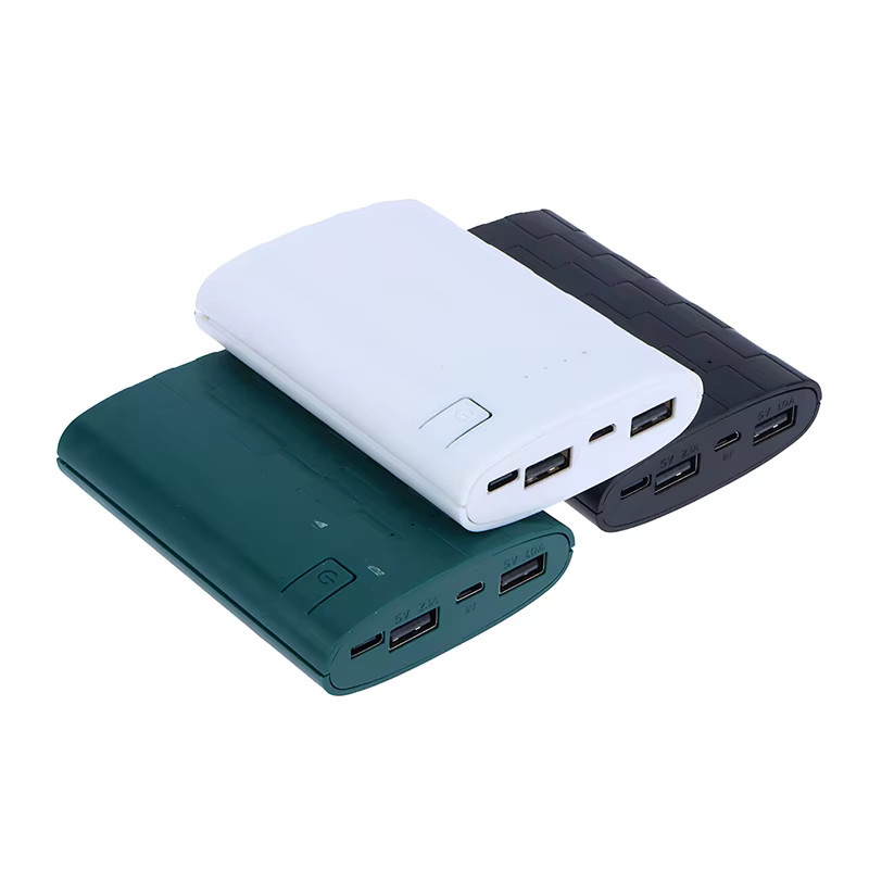 DIY Power Bank Gehäuse für 3x 18650 Batterien, 3,7 V Ladegehäuse ohne Löten, Farbe: Grün, B/T/H: 95 x 69 x 22 mm - Bild 2