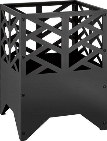 Feuerkorb aus Metall in Schwarz, B/T/H: 36 x 36 x 50 cm