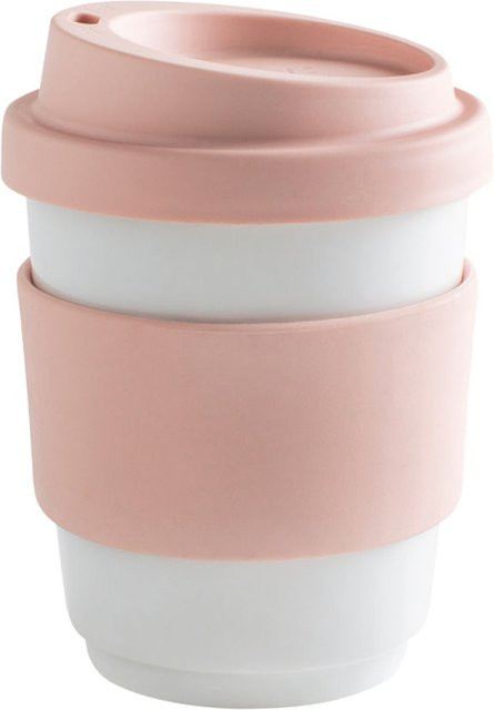 Kahla Becher mit Trinkdeckel und Banderole fillit in Pink, 270 ml, Durchmesser: 8 cm, Höhe: 9,5 cm - Bild 1