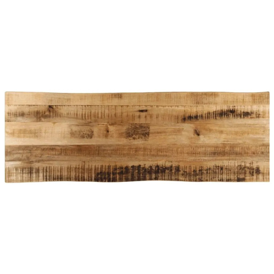vidaXL Tischplatte aus Mango Massivholz mit Baumkante, Braun, B/T/H: 120 x 40 x 3,8 cm - Bild 2