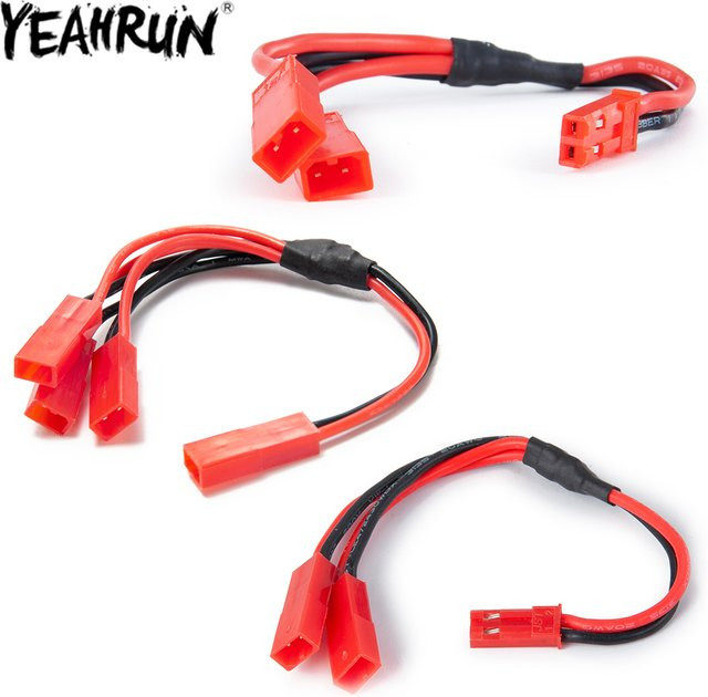 YEAHRUN Y-Kabel ESC-Netzteil mit JST-Stecker und Buchse in Rot für 1/10 RC Crawler TRX6 TRX4 Bronco - Bild 1