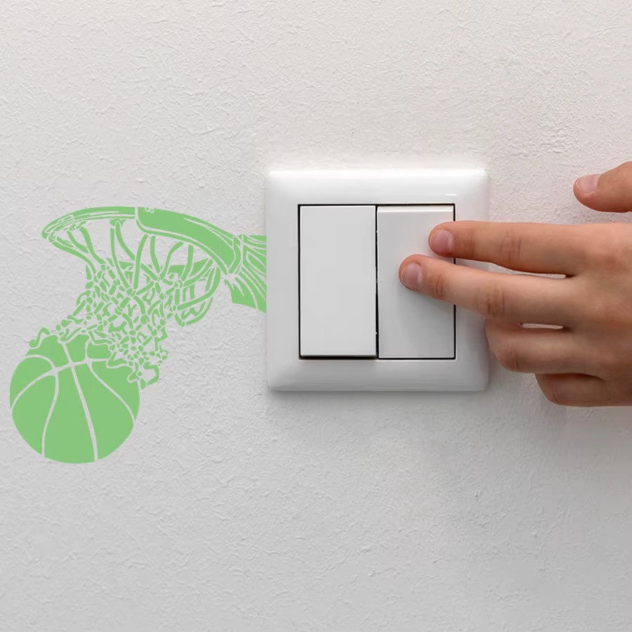 BRUP Basketball-Wandaufkleber im Dunkeln leuchtend, grüne Sport-Dekoration für Kinderzimmer und Spielzimmer - Bild 2