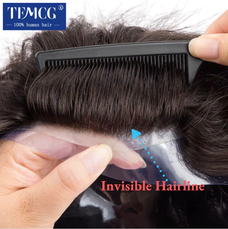 8-Zoll-Injektions-Haarsystem aus europäischem Echthaar für Herren - Bild 2