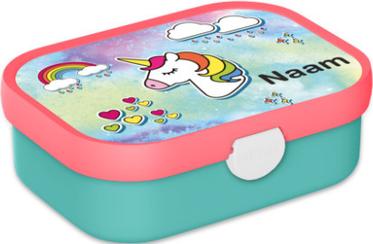 Mepal Brotdose Unicorn mit Besteck in Multicolour personalisierbar mit Namen und Foto - Bild 1