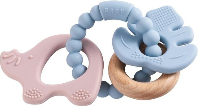 Binchi Outdoor Product Baby Silikon Beißring und Rassel in Bunt, BPA-frei, Tierdesign für Neugeborene - Bild 1