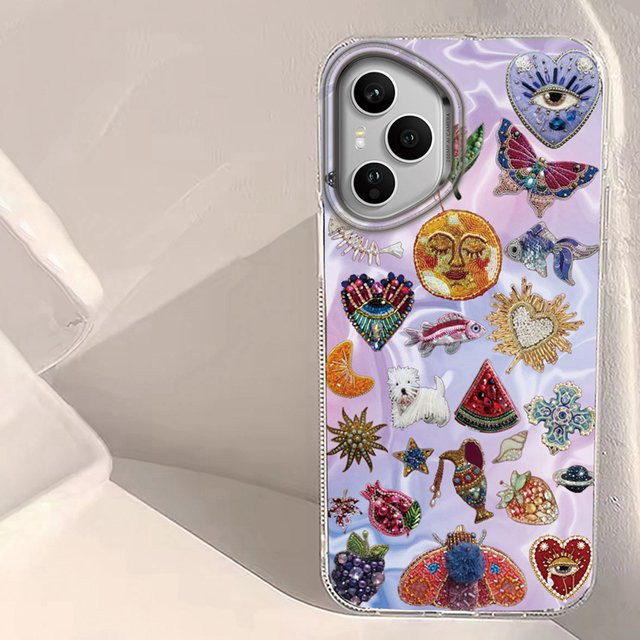 Handyhülle mit Retro Herz Gesicht Sonne und Auge für Honor Modelle in Multicolour - Bild 1