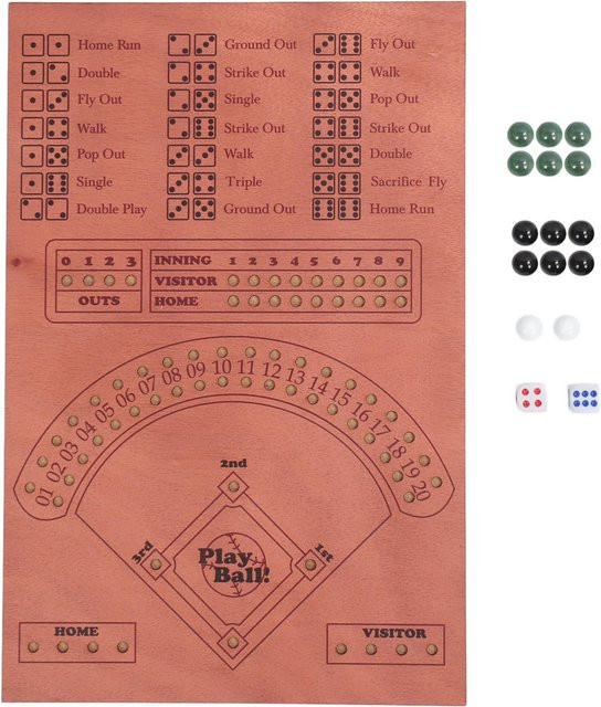 OutsideWorld Baseball Würfel Brettspiel, Holz, Braun - Bild 1