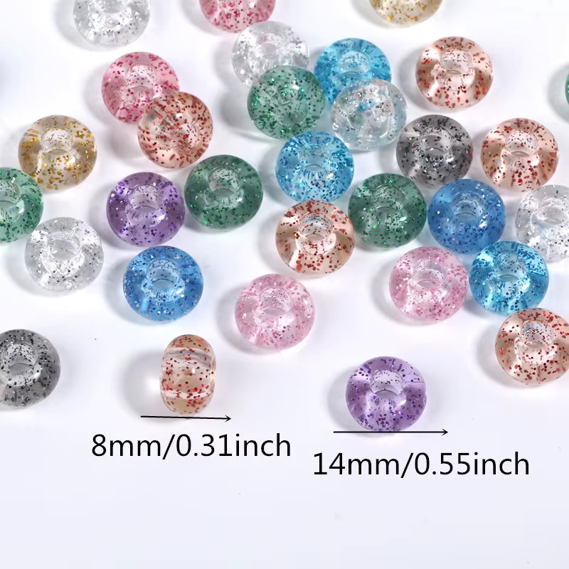Laudsong Perlen, Acryl, bunt, Glitzer, 14 mm, Unisex - Bild 3