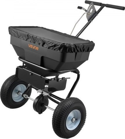 VEVOR Streuwagen mit 59 kg Fassungsvermögen und 33 cm Luftreifen für Dünger, Saatgut und Streusalz mit einstellbarer Durchflussmenge und bis zu 3,66 m Streubreite - Bild 1