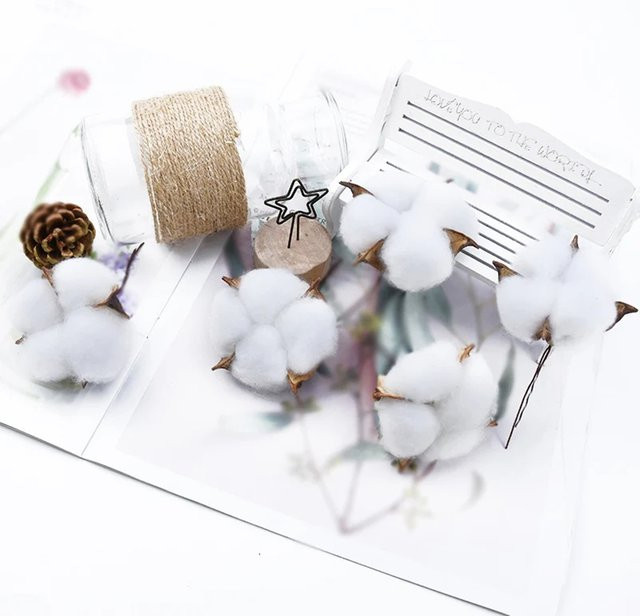 Yusheng Künstliche Baumwollblüten in Weiß, 10 oder 20 Stück, Durchmesser: 5 cm, Dekorative Textil-Pflanzen für Hochzeit, Weihnachten und DIY-Dekoration - Bild 1