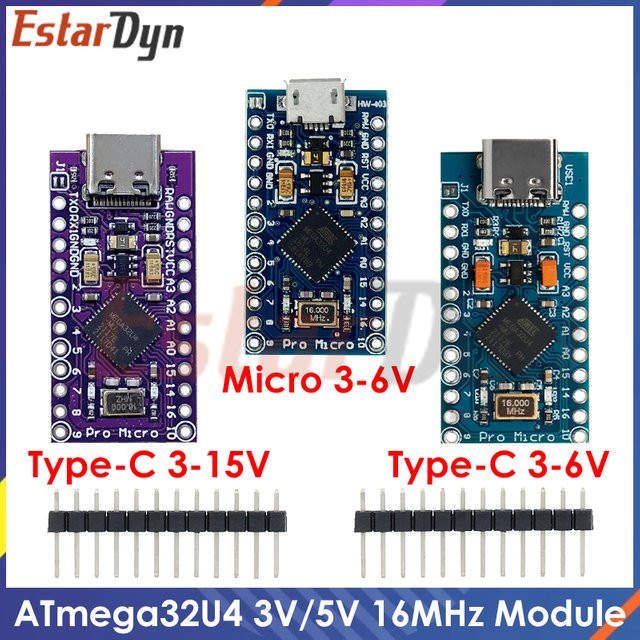 Estardyn ATMEGA32U4 Modul Pro-Micro Ersatz mit USB-C und Micro-USB Anschluss 5V 16MHz - Bild 1